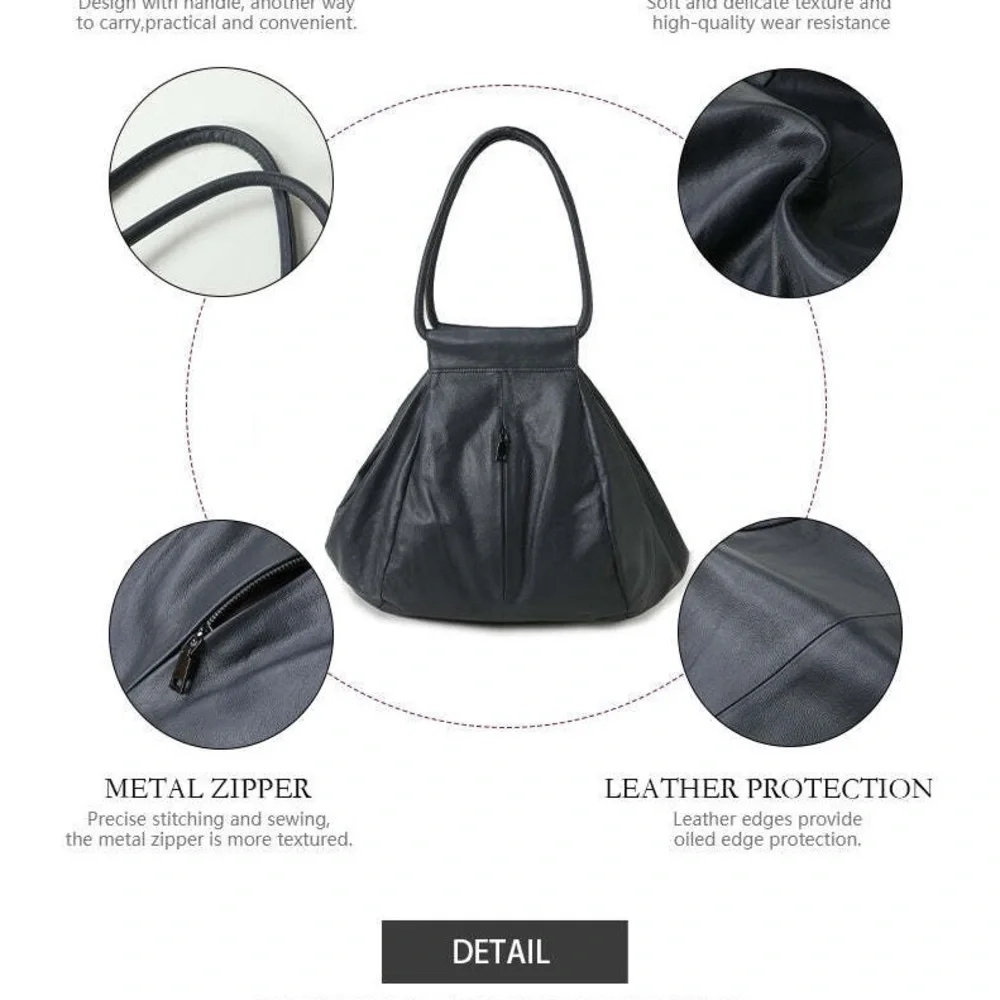 Elegant Black Leather COS Women's Bag - Picture 7 of 7